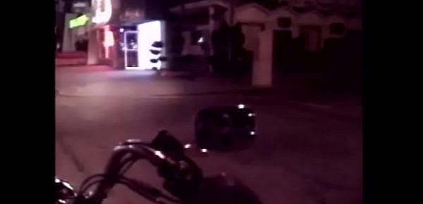  Two b. bikers fuck in all positions a hot brunette with a cool ass in the garage